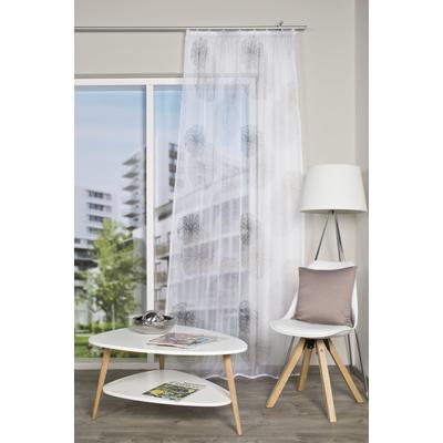 Vorhang HOME WOHNIDEEN "RAWLINS" Gr. 4, grau, B:140cm H:245cm, Voile, Polyester, Gardinen, Zugbandschal RAWLINS bedruckt Image
