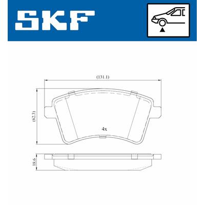 SKF Bremsbelagsatz, Scheibenbremse vorne rechts links mit Zubehör für RENAULT MERCEDES-BENZ 410603750R 7701209864 415421