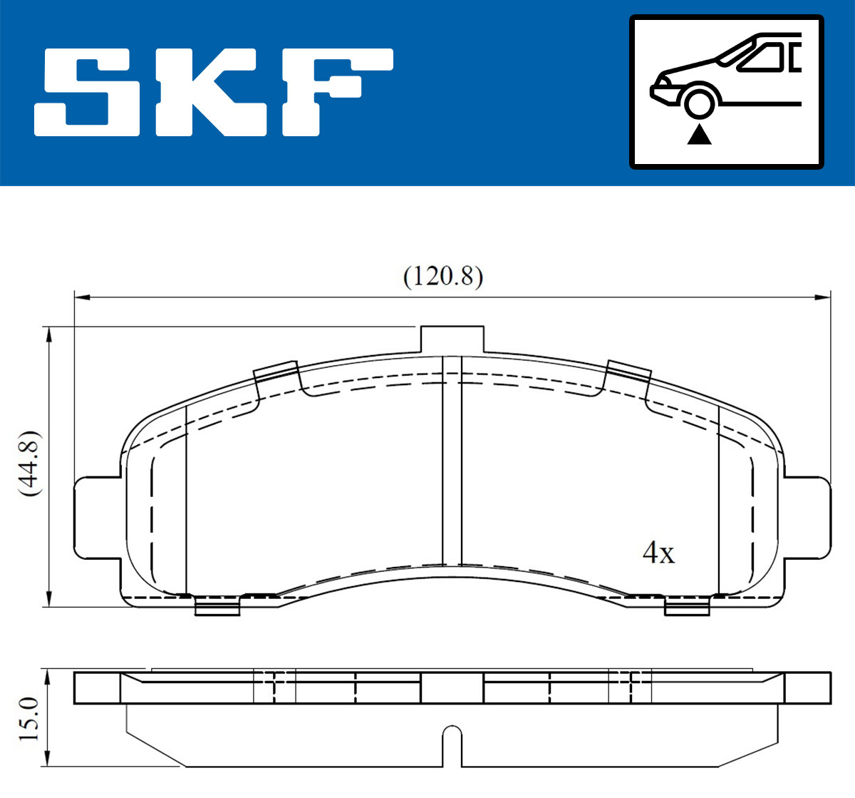 SKF Bremsbelagsatz, Scheibenbremse VKBP 80492 vorne rechts links für NISSAN 41609-9B26 41060-1F025 67321-955NCW Image