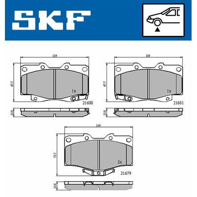 SKF Bremsbelagsatz, Scheibenbremse vorne rechts links für VW TOYOTA GREAT WALL 04465-60130 04465-35031 04465-35230 VKBP 