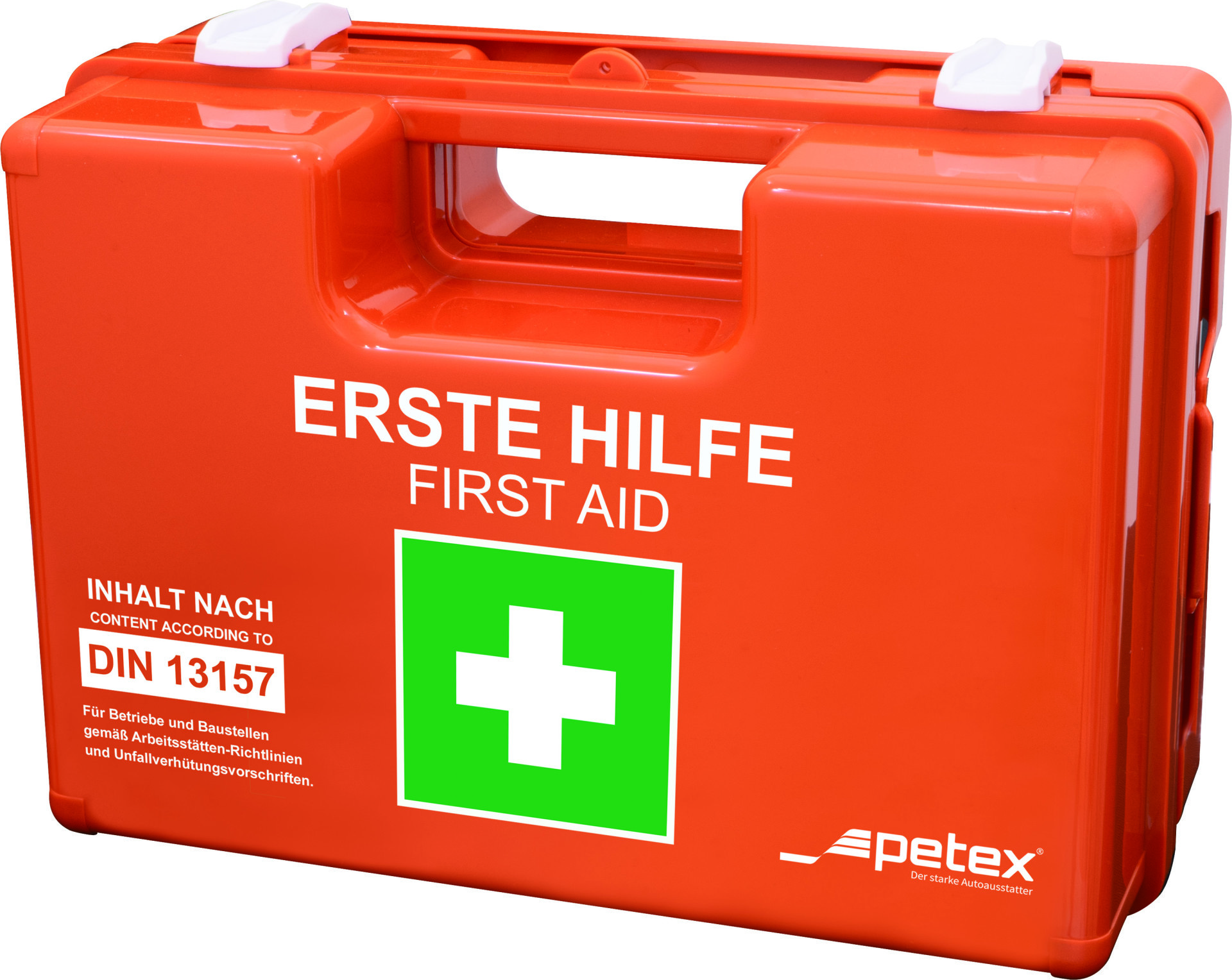 PETEX Betriebsverbandkasten DIN 13157:2021 inkl. Wandhalterung 43924135 Verbandkasten Image