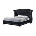 Rosdorf Park Kathiria Wingback Bed in Upholstered/Velvet/Faux leather in Black | 63 H x 94.4 W x 93.1 D in | Wayfair