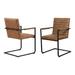 17 Stories Tapsam Tufted Arm Chair in Brown Faux Leather/Wood/Upholstered/Metal in Black/Brown | 37 H x 20.35 W x 22.4 D in | Wayfair