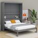 Red Barrel Studio® Eliah Murphy Bed Wall Bed w/ Shelves in Gray | Queen | Wayfair 24ACAFA05B4941C0B070A432442EB985