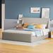 Latitude Run® Sleigh Bed w/ Side-Tilt Hydraulic Storage System Wood & /Upholstered/Linen in Gray | 40.6 H x 63.4 W x 83.5 D in | Wayfair