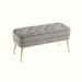 Mercer41 Zhelez Velvet Storage Bench Solid + Manufactured Wood/Wood/Upholstered/Velvet in Gray | 20.08 H x 40.94 W x 15.75 D in | Wayfair