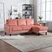 Pink/Brown Sectional - Latitude Run® Living room sofa cozy sectional sofa Chenille | 30.31 H x 77.36 W x 29.53 D in | Wayfair