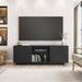Latitude Run® Techni Mobili Sleek Black Tv Stand w/ Contemporary Design, Fits Up To 70-inch Screens, Spacious & Durable in Black/Brown | Wayfair