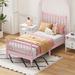 Bungalow Rose Sephra Slat Bed Wood in Pink | 44.9 H x 40.7 W x 80 D in | Wayfair 5C0A459A96CC4B1C9EC7BA7EFEA8BAC8