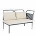 Latitude Run® 5-Piece Modern Patio Sectional Sofa Set w/ Glass Table & Cushions in Black | 33.86 H x 23.03 W x 23.03 D in | Wayfair