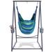 Arlmont & Co. Swing Chair w/ Stand Cotton in Blue | 39 H x 9 W x 6 D in | Wayfair 4F4BEBA2411147C0A9383777C1EC7041