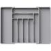 Rebrilliant Maris 2" H x 22.4" W x 15" D Flatware & Kitchen Utensil Drawer Organizer Plastic in Gray | 2 H x 22.4 W x 15 D in | Wayfair