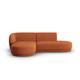 Canapé d'angle modulable gauche 4 places en chenille Terracotta