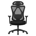 Fauteuil de bureau pivotant ergonomique acier noir