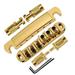 ALSLIAO Adjustable Roller Saddle Tune-O-matic Bridge Tailpiece for LP Electric Guitar Gold