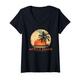 Damen Myrtle Beach SC South Carolina Vacation Palmen 70er Jahre Retro T-Shirt mit V-Ausschnitt