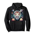 Kawaii Monkey in Space: Cute Astronaut Monkey Pullover Hoodie