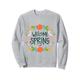 Welcome Spring Design, März Frühling Grün und Blumen Design Sweatshirt