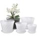 Lanccona Orchid Pots- 2 Each of 4 5 6 and 7 inch- 8 Pots and Saucers Orchid Pots with Holes and Clear Plastic Orchid Pots for Repotting