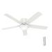 Open Box HUNTER 52 Indoor Fresh White Ceiling Fan Light Remote Control 5 BLADE - WHITE