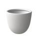 LeisureMod Dahlia Fiberstone and MgO Clay Planter Mid-Century Modern Tapered Round Planter Pot for Indoor and Outdoor (White 16 H)