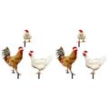 6 Pcs Ornament Garden Decoration Rooster Animal Stake Garden Chicken Stake Yard Decorations Outdoor Christmas Hat Chicken Outdoor Garden Garden Yard Decoration Card Wood Pile Accessories Acrylic