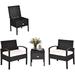 3 Pieces Patio Wicker Conversation Set Outdoor Rattan with Washable Thick Cushion & Coffee Table w/ Space Patio Set for Backyard Porch Garden Poolside (Red)