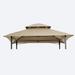 8x5Ft Grill Gazebo Replacement Canopy Double Tiered BBQ Tent Roof Top Cover Beige
