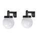 Hesxuno Solar Wall Lights Hallway Aisle Exterior Wall Sconce Concise Spherical Decorative White Wall Sconce Patio Doorway Outdoor Lighting Wall Sconce 2PCS