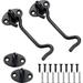 Cabin Hook Black. Stainless steel window hook storm hook with eyelet plates. Corrosion resistant gate hook window latch for gate. Garage. Fence. Windows or sheds with screws. 2 pieces-4 inches