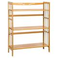 LeCeleBee Bamboo Shelf 3-Tier Bookshelf Bookcase -Standing Storage Shelf Plant Flower Stand Max Load 35LBS Per Shelf Utility Shelf Rack for Living Room Bathroom Kitchen Home Natural