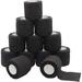 12-Pack 2 inches x 6 Yards Self-Adherent Cohesive Tape Strong Sports Tape for Wrist Ankle Sprains & Swelling Self-Adhesive Bandage Rolls Athletic Tape Black Color