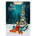 Wellsay Gift Christmas Tree Clipboard 9 x 12.5 Inches | Christmas Decorative Clipboard for School Office Nurse Art Business | Clipboard with Low Profile Silver Clip