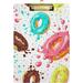 GZHJMY Donut Food Dessert Polka Dot Clipboards for Kids Student Women Men Letter Size Plastic Low Profile Clip 9 x 12.5 in Golden Clip Whiteboard Clipboards