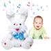 Bunny Stuffed Animal Children Songs and Lullabies Peek-A Boo Toy Repeats What You Say Talking Toys Singing with Floppy Ears for 0-6 6-12 Months 1-3 4+ Year Old Boys Girls Toddler (Jbâ€”White 13.8in)