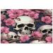 Skull and Flowers 500 Piece Puzzle for Adults Family Game Intellective Toys Wall Art Work for Educational Gift Home Decor 20.5 x14.9