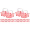 24 Pcs Children Gifts Simulated Food and Toy Shopping Basket Storage Baskets Mini Grocery Toddler Pretend Play Toys Baby Girl Pink Plastic