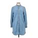 BeachLunchLounge Casual Dress - Shirtdress: Blue Dresses - Women's Size Small