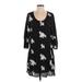 Beige by ECI Casual Dress: Black Floral Motif Dresses - Women's Size Small