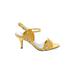 Fioni Heels: Yellow Solid Shoes - Women's Size 8 - Open Toe