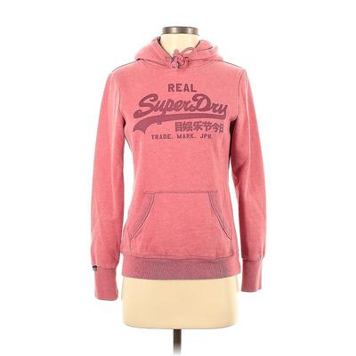 Superdry Pullover Hoodie: Pink Graphic Tops - Women's Size Small