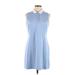 Tommy Bahama Casual Dress - Mini Collared Sleeveless: Blue Print Dresses - Women's Size Large