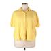 Free Assembly Short Sleeve Button Down Shirt: Yellow Tops - Women's Size 2X-Large