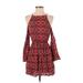 Abercrombie & Fitch Casual Dress - Mini Cold Shoulder Long sleeves: Red Dresses - Women's Size X-Small