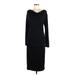 Zara W&B Collection Casual Dress - Sheath Cowl Neck Long sleeves: Black Print Dresses - Women's Size Large