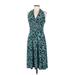 Evan Picone Casual Dress - A-Line V Neck Sleeveless: Blue Dresses - Women's Size 8