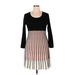 Calvin Klein Casual Dress - Sweater Dress: Black Stripes Dresses - Women's Size X-Large