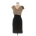 Nicole by Nicole Miller Casual Dress - Sheath V Neck Short sleeves: Black Solid Dresses - Women's Size 6