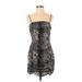 J.O.A. Just One Answer Casual Dress - Mini: Silver Snake Print Dresses - Women's Size X-Small