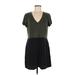 Left Coast by Dolan Casual Dress - Shift: Green Color Block Dresses - Women's Size Medium Petite